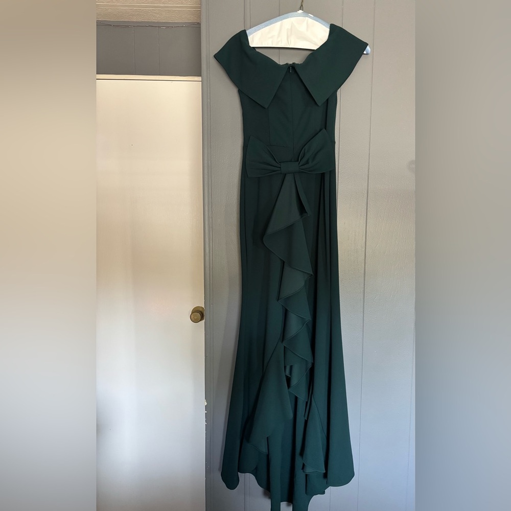 Betsy & Adam Strapless Dark Green Dress
